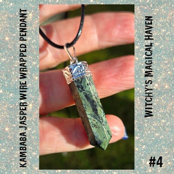Kambaba Jasper Crystal Point Pendant - Picture 5 of 5